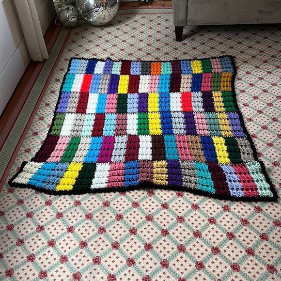 Bedding Vintage Hand Knit Crochet Throw Blanket 55 X 5 Poshmark